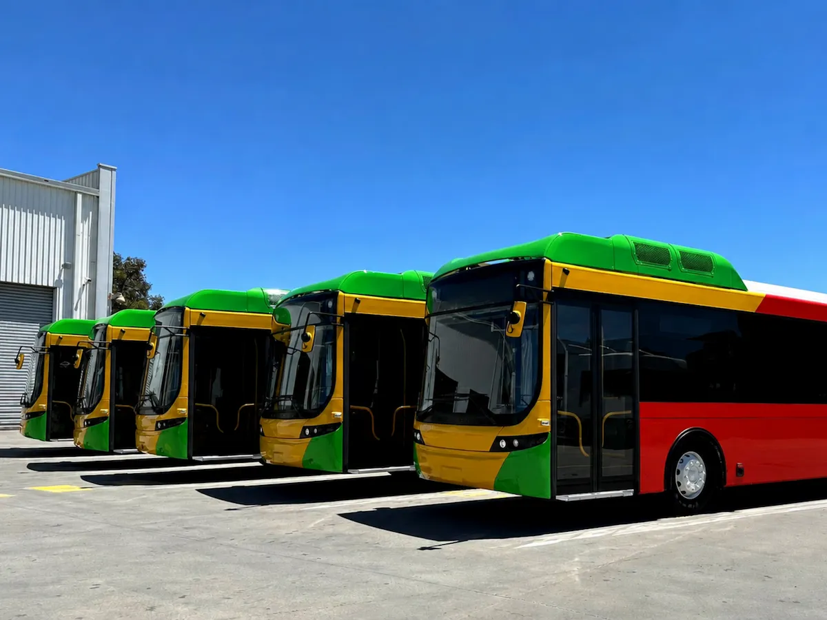Public transport buses at an Adelaide depot